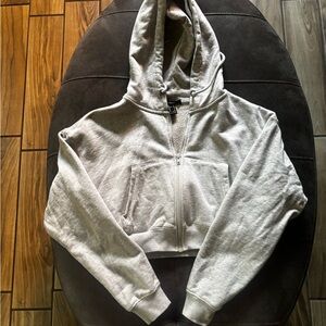 Forever 21 Gray Cropped Hoodie